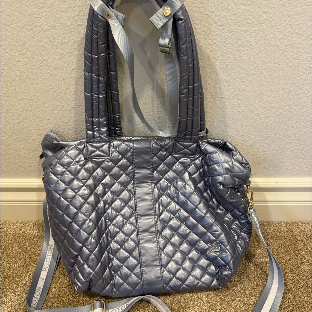 Peloton x Oliver Thomas Quilted Gray Tote Bag